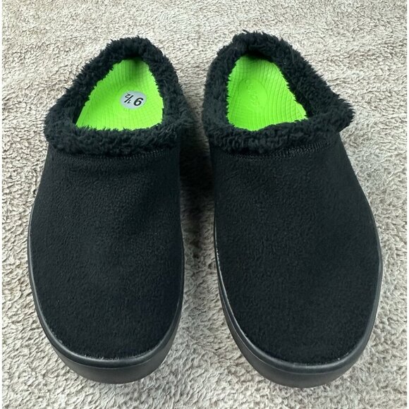 Oofos Oocoozie Black Mule Sherpa Fuzzy Recovery Slippers Men\'s Size 9.5 NWOB main image 14